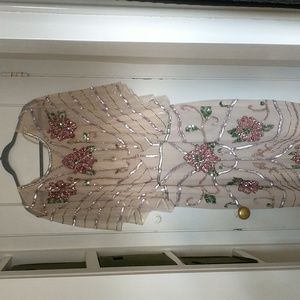 Asos blush sequin dress, size 18